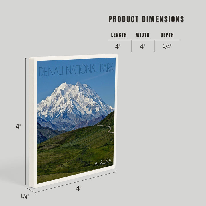 Denali National Park, Alaska, Mountain View, Coasters Coasters Lantern Press 