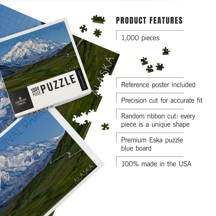 Denali National Park, Alaska, Mountain View, Jigsaw Puzzle Puzzle Lantern Press 