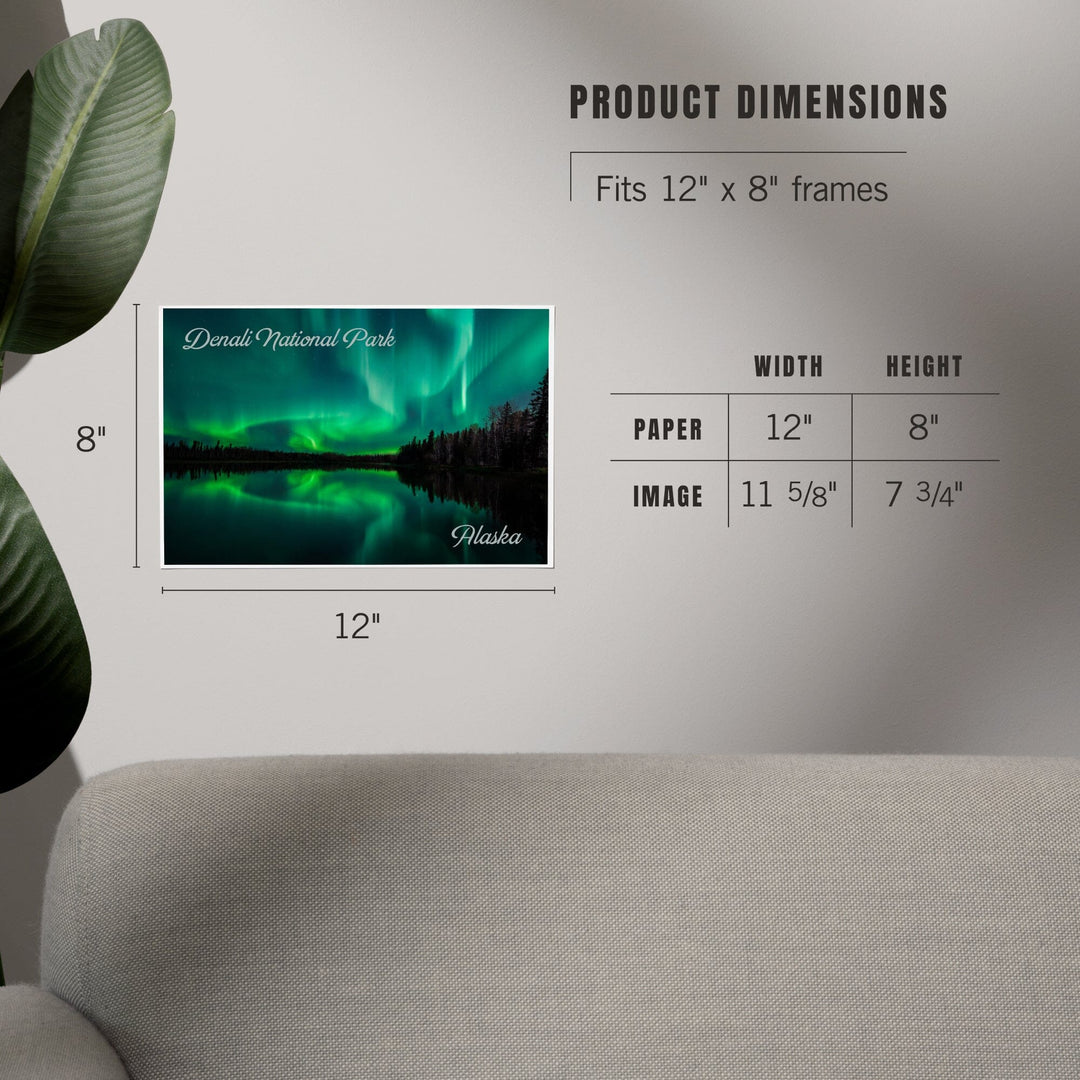 Denali National Park, Alaska, Northern Lights over Lake, Art & Giclee Prints Art Lantern Press 