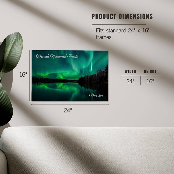 Denali National Park, Alaska, Northern Lights over Lake, Art & Giclee Prints Art Lantern Press 