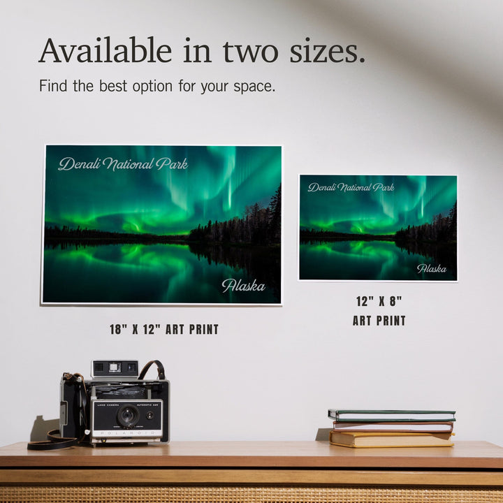 Denali National Park, Alaska, Northern Lights over Lake, Art & Giclee Prints Art Lantern Press 