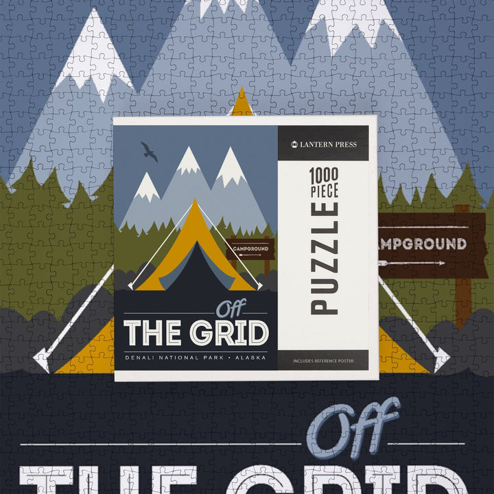 Denali National Park, Alaska, Off the Grid, Tent, Jigsaw Puzzle Puzzle Lantern Press 