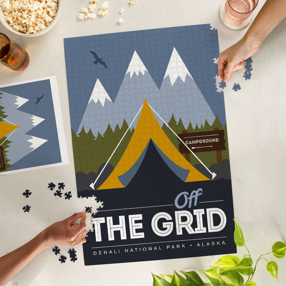 Denali National Park, Alaska, Off the Grid, Tent, Jigsaw Puzzle Puzzle Lantern Press 