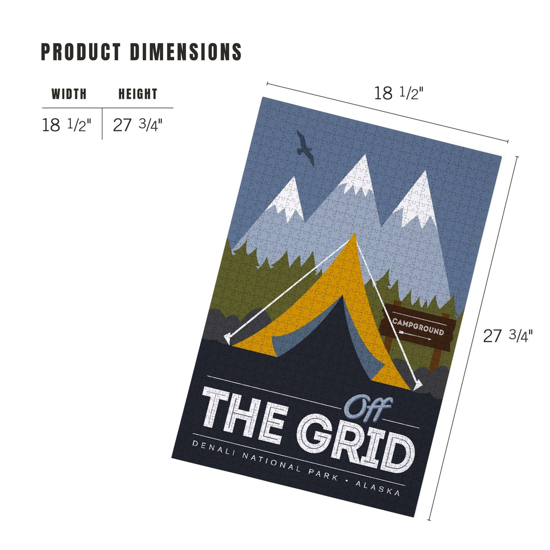 Denali National Park, Alaska, Off the Grid, Tent, Jigsaw Puzzle Puzzle Lantern Press 