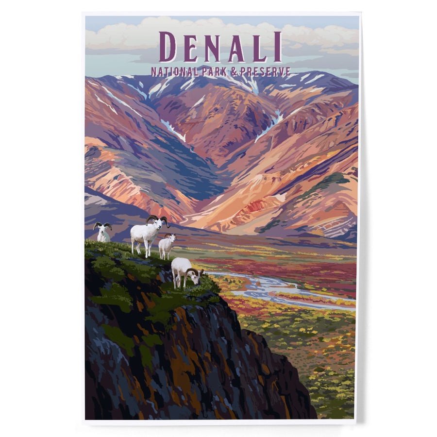 Denali National Park, Alaska, Painterly National Park Series, Art & Giclee Prints - Lantern Press