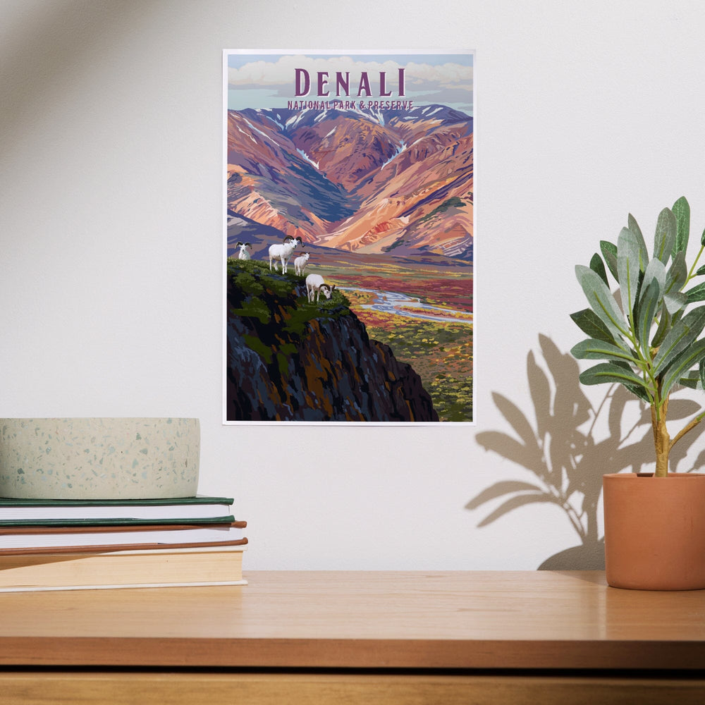 Denali National Park, Alaska, Painterly National Park Series, Art & Giclee Prints - Lantern Press