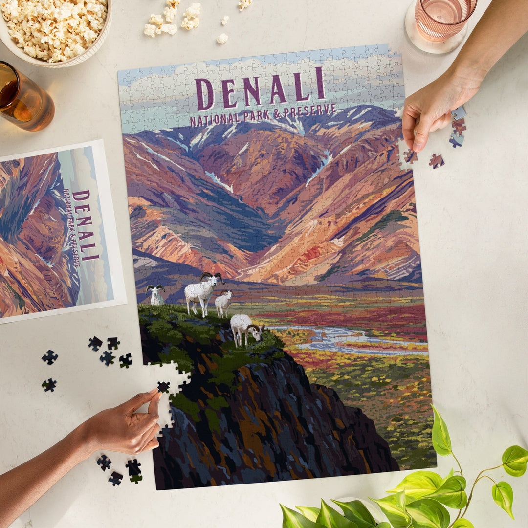 Denali National Park, Alaska, Painterly National Park Series, Jigsaw Puzzle - Lantern Press