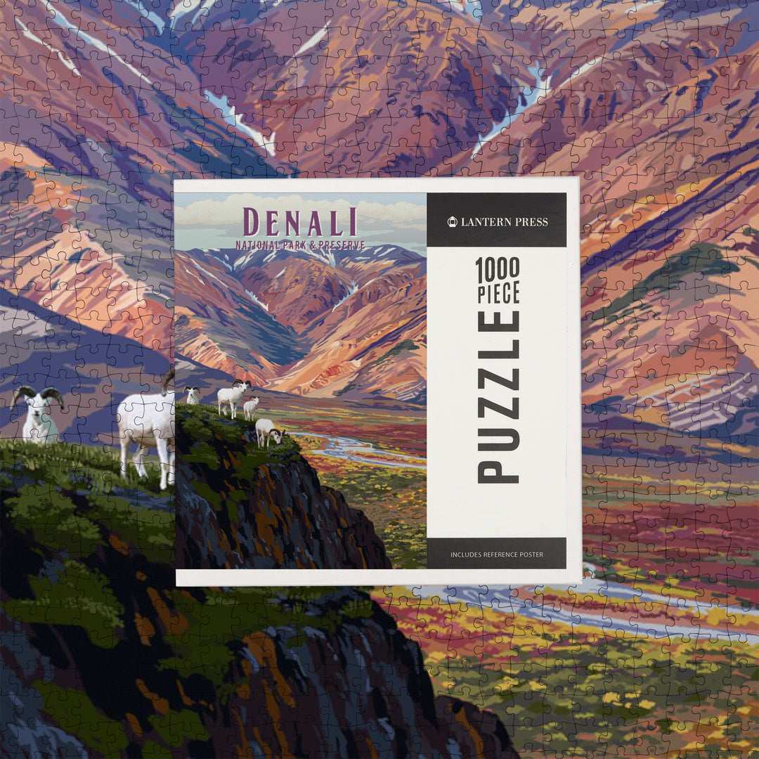Denali National Park, Alaska, Painterly National Park Series, Jigsaw Puzzle Puzzle Lantern Press 