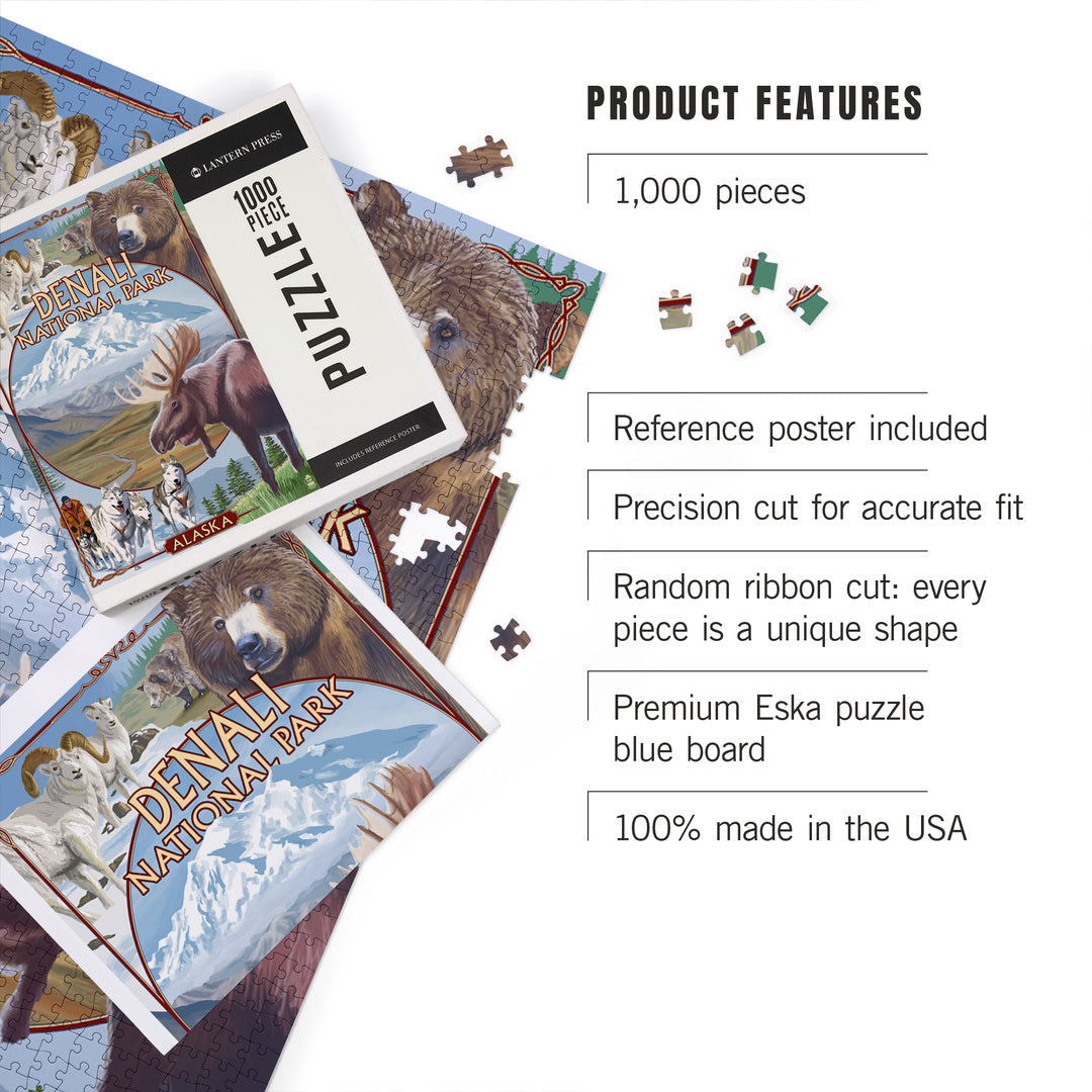Denali National Park, Alaska, Park Views, Jigsaw Puzzle Puzzle Lantern Press 