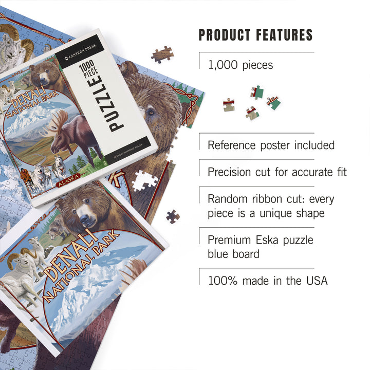 Denali National Park, Alaska, Park Views, Jigsaw Puzzle Puzzle Lantern Press 