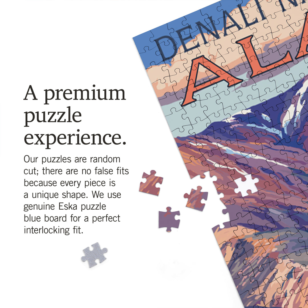 Denali National Park, Alaska, Polychrome Pass, Painterly Series, Jigsaw Puzzle Puzzle Lantern Press 
