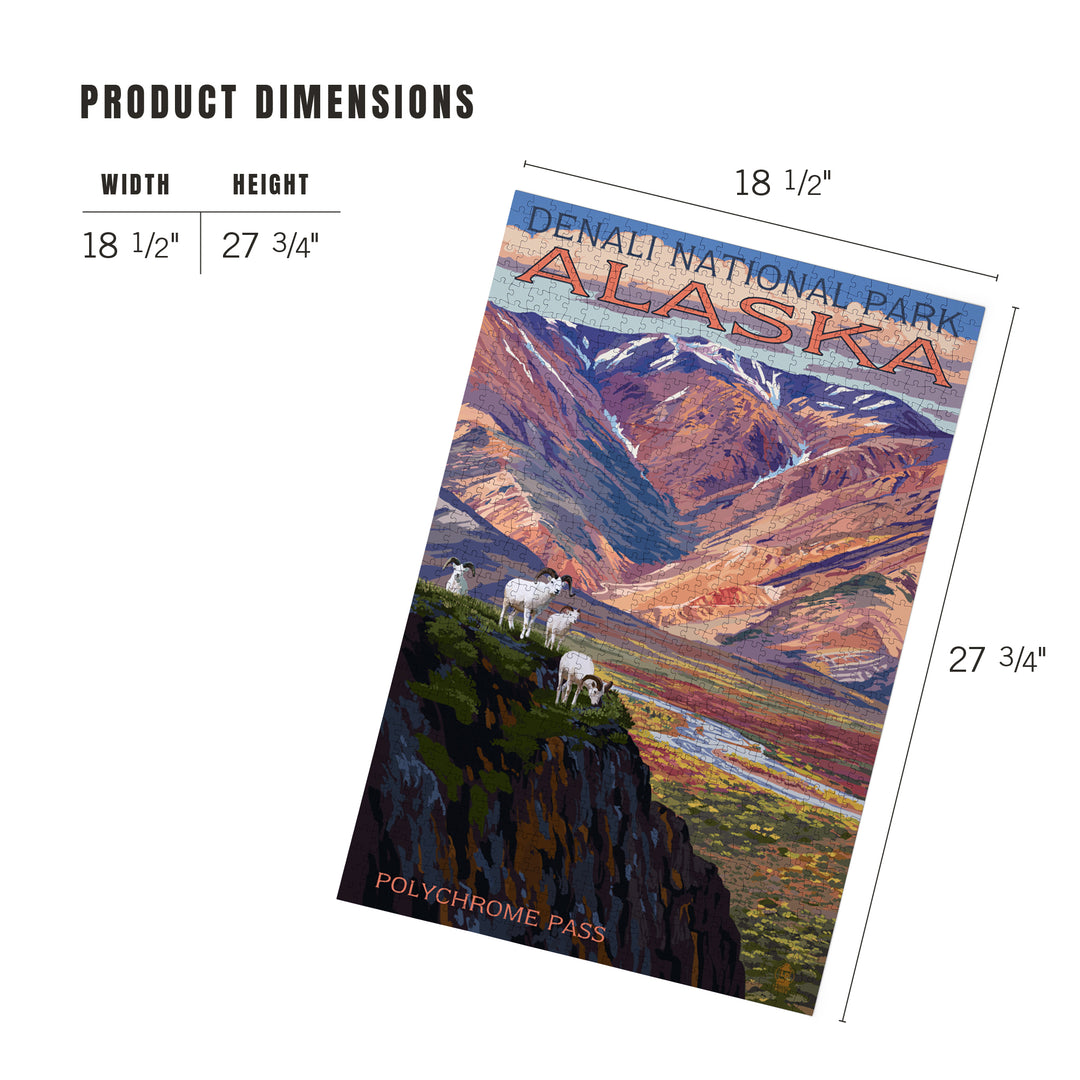 Denali National Park, Alaska, Polychrome Pass, Painterly Series, Jigsaw Puzzle Puzzle Lantern Press 