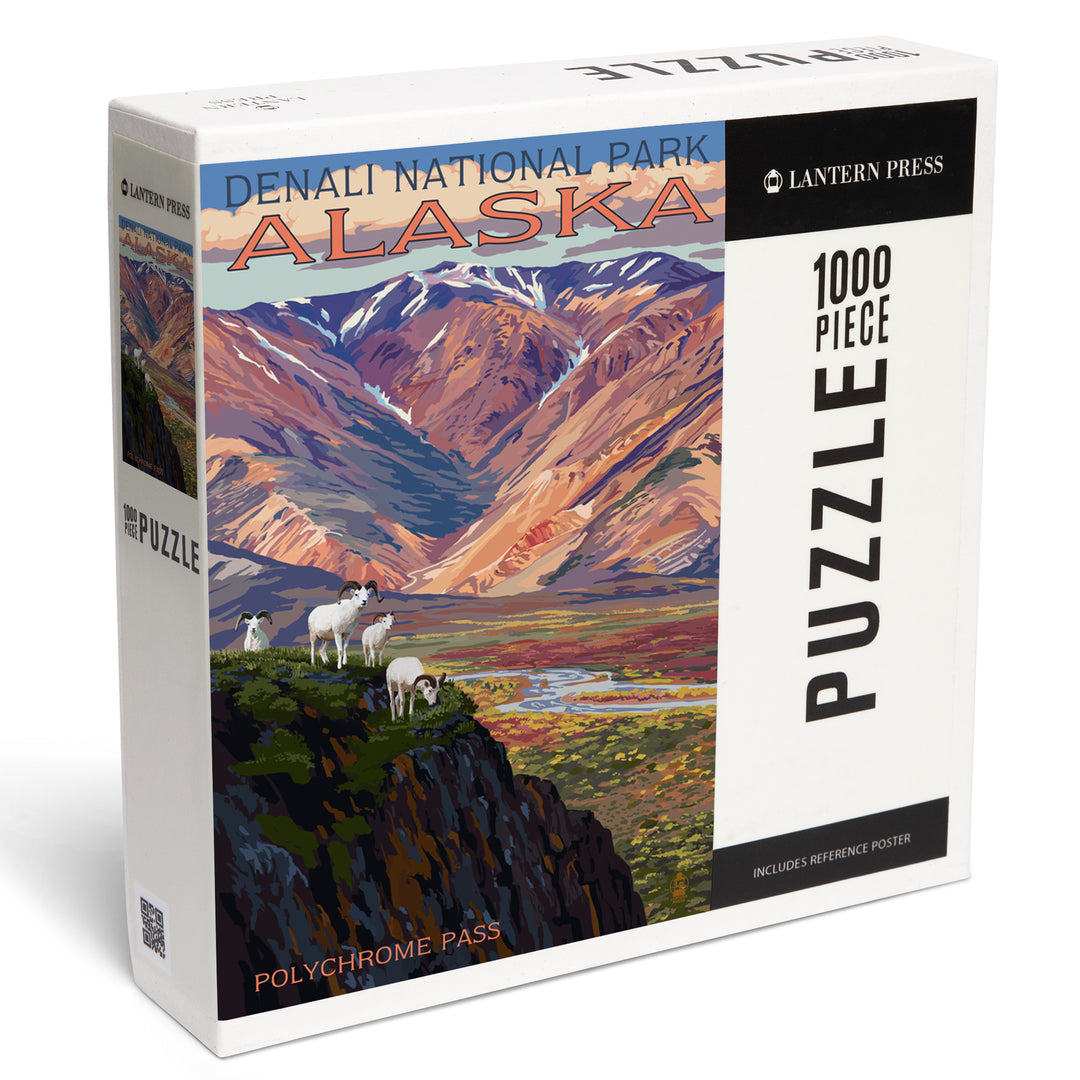 Denali National Park, Alaska, Polychrome Pass, Painterly Series, Jigsaw Puzzle Puzzle Lantern Press 