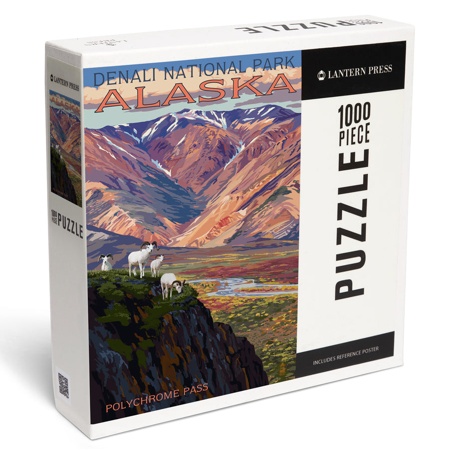 Denali National Park, Alaska, Polychrome Pass, Painterly Series, Jigsaw Puzzle Puzzle Lantern Press 
