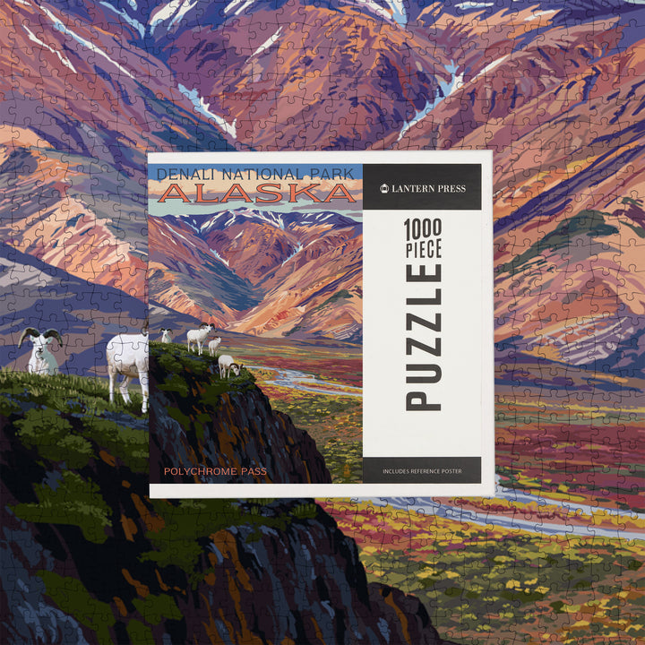 Denali National Park, Alaska, Polychrome Pass, Painterly Series, Jigsaw Puzzle Puzzle Lantern Press 