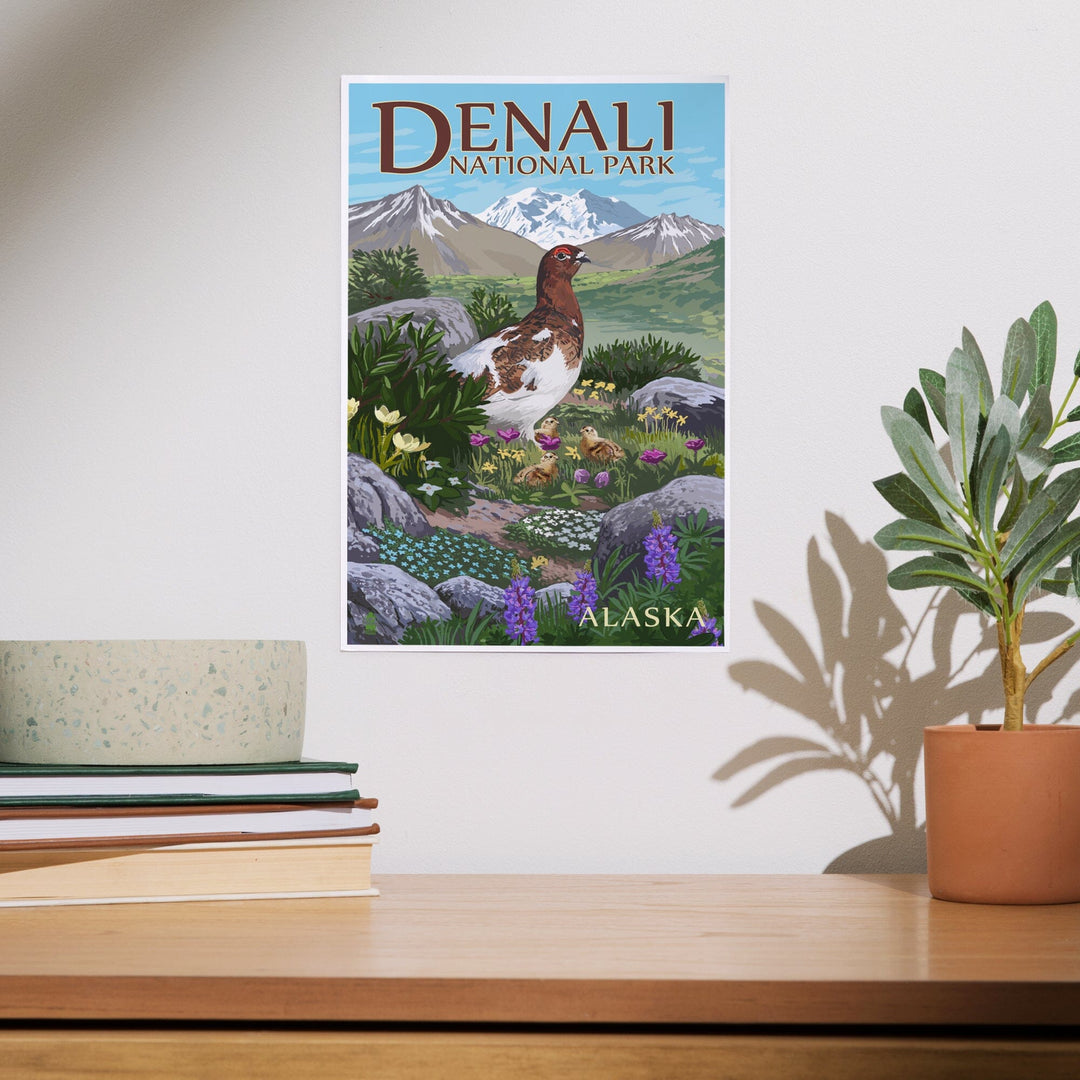 Denali National Park, Alaska, Ptarmigan, Art & Giclee Prints Art Lantern Press 