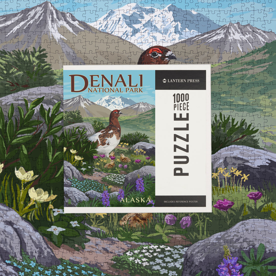 Denali National Park, Alaska, Ptarmigan, Jigsaw Puzzle Puzzle Lantern Press 