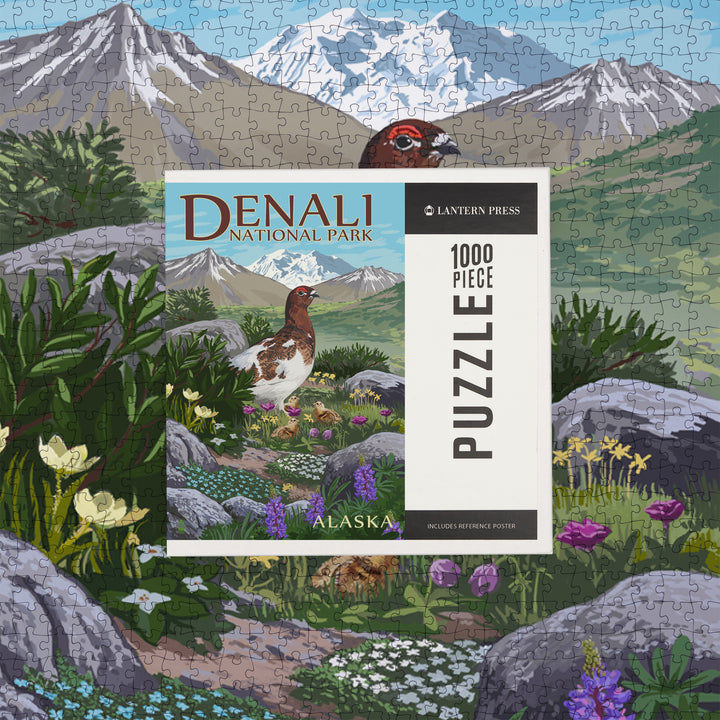 Denali National Park, Alaska, Ptarmigan, Jigsaw Puzzle Puzzle Lantern Press 