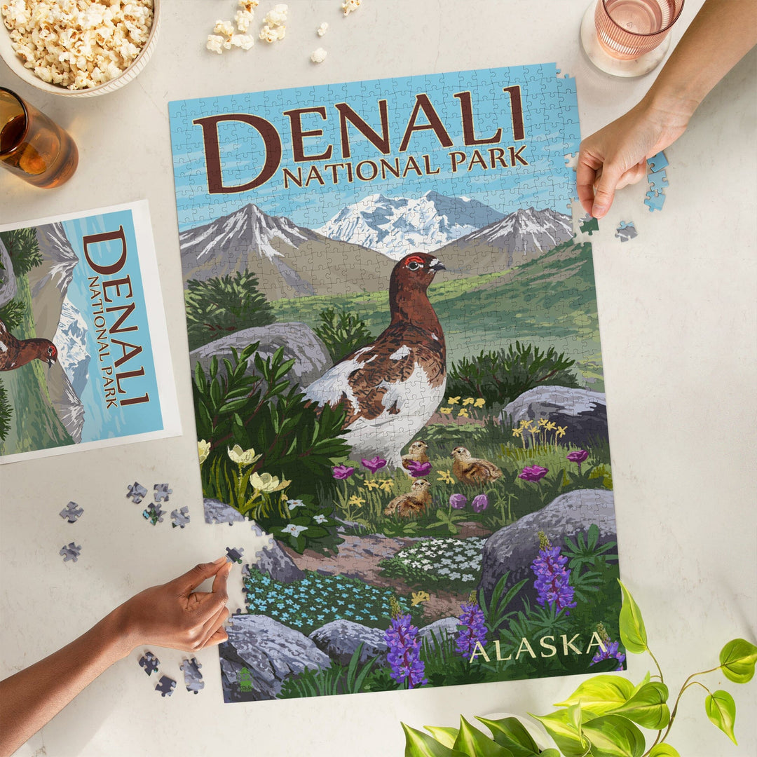 Denali National Park, Alaska, Ptarmigan, Jigsaw Puzzle Puzzle Lantern Press 