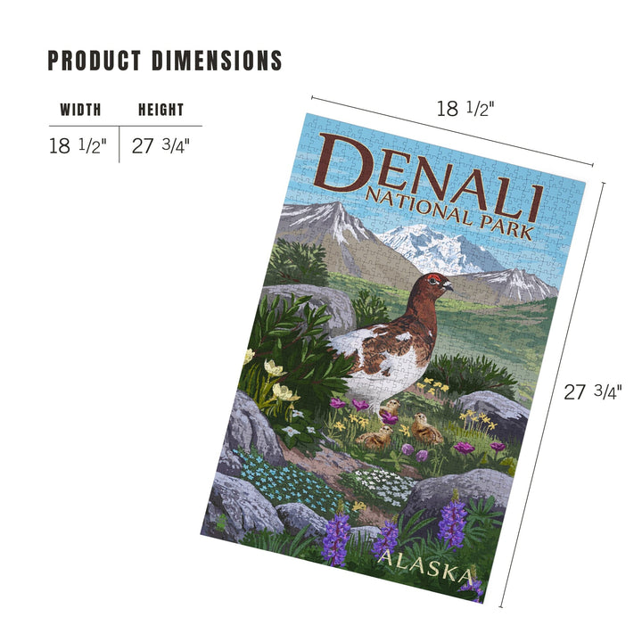 Denali National Park, Alaska, Ptarmigan, Jigsaw Puzzle Puzzle Lantern Press 
