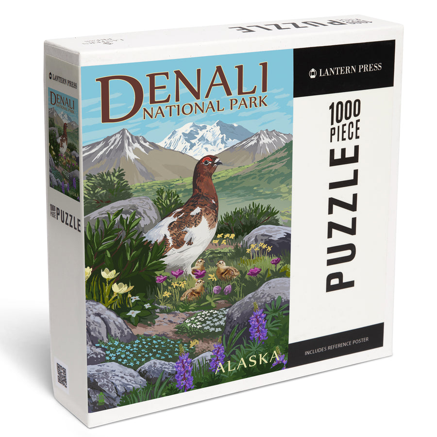 Denali National Park, Alaska, Ptarmigan, Jigsaw Puzzle Puzzle Lantern Press 