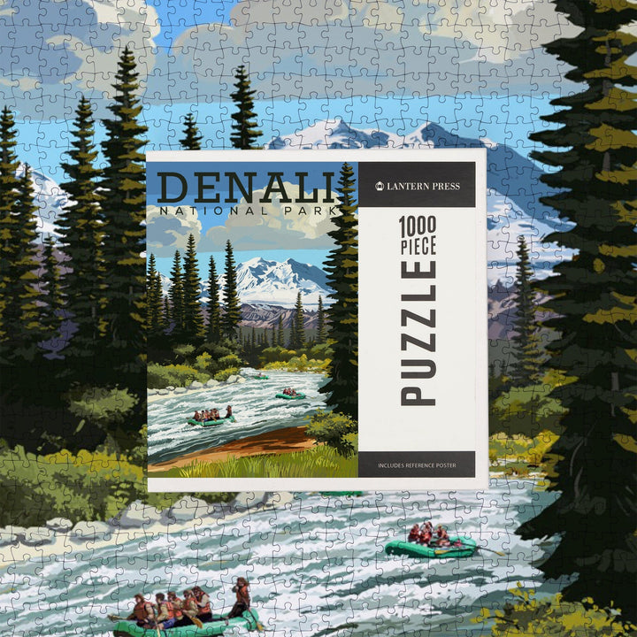 Denali National Park, Alaska, River Rafting, Jigsaw Puzzle Puzzle Lantern Press 