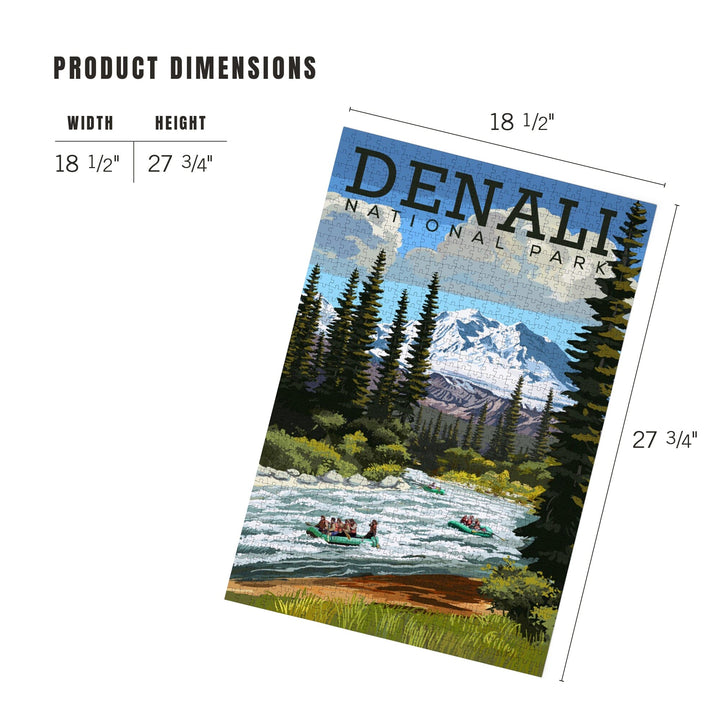 Denali National Park, Alaska, River Rafting, Jigsaw Puzzle Puzzle Lantern Press 