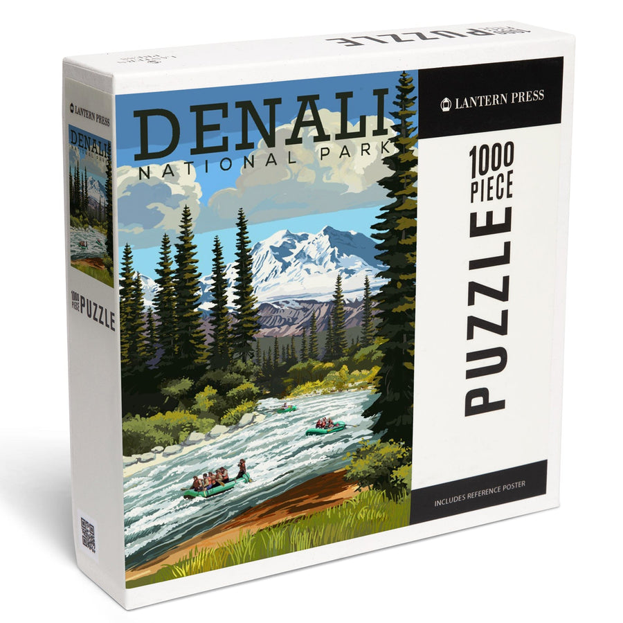 Denali National Park, Alaska, River Rafting, Jigsaw Puzzle Puzzle Lantern Press 