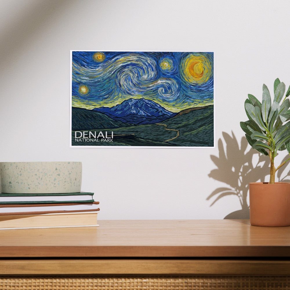 Denali National Park, Alaska, Starry Night National Park Series, Art & Giclee Prints Art Lantern Press 
