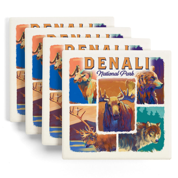 Denali National Park, Alaska, Vivid Animals, Coasters Coasters Lantern Press 