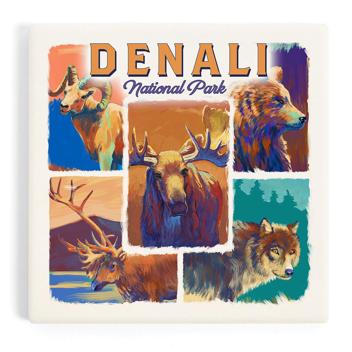 Denali National Park, Alaska, Vivid Animals, Coasters Coasters Lantern Press 