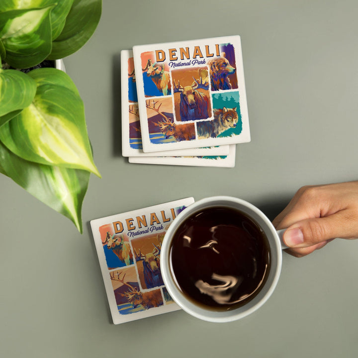 Denali National Park, Alaska, Vivid Animals, Coasters Coasters Lantern Press 