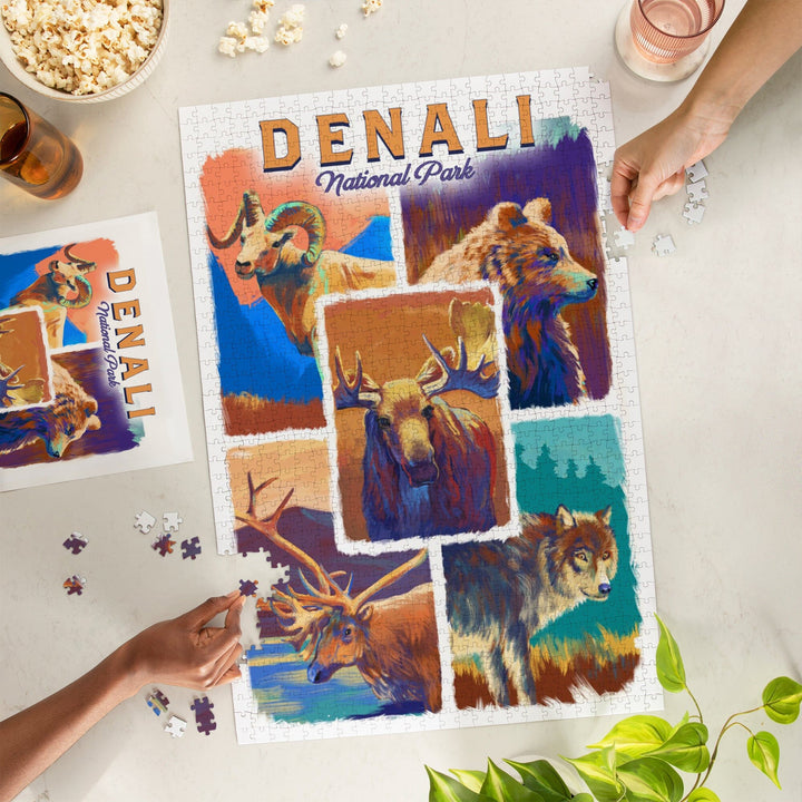 Denali National Park, Alaska, Vivid Animals, Jigsaw Puzzle Puzzle Lantern Press 
