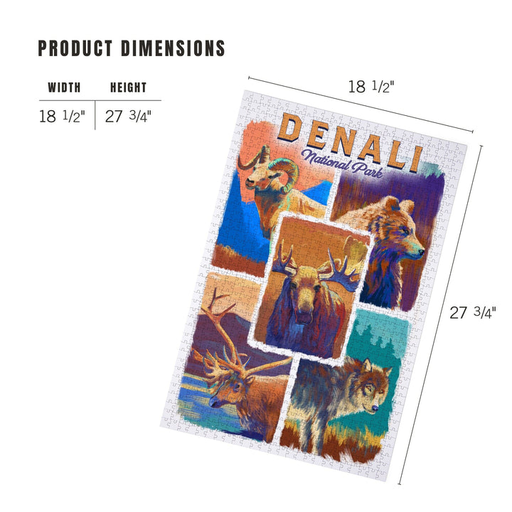 Denali National Park, Alaska, Vivid Animals, Jigsaw Puzzle Puzzle Lantern Press 