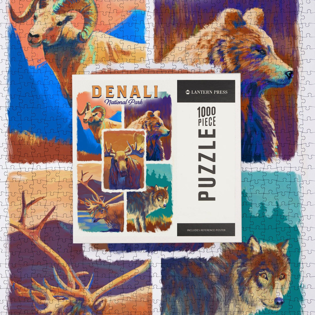 Denali National Park, Alaska, Vivid Animals, Jigsaw Puzzle Puzzle Lantern Press 