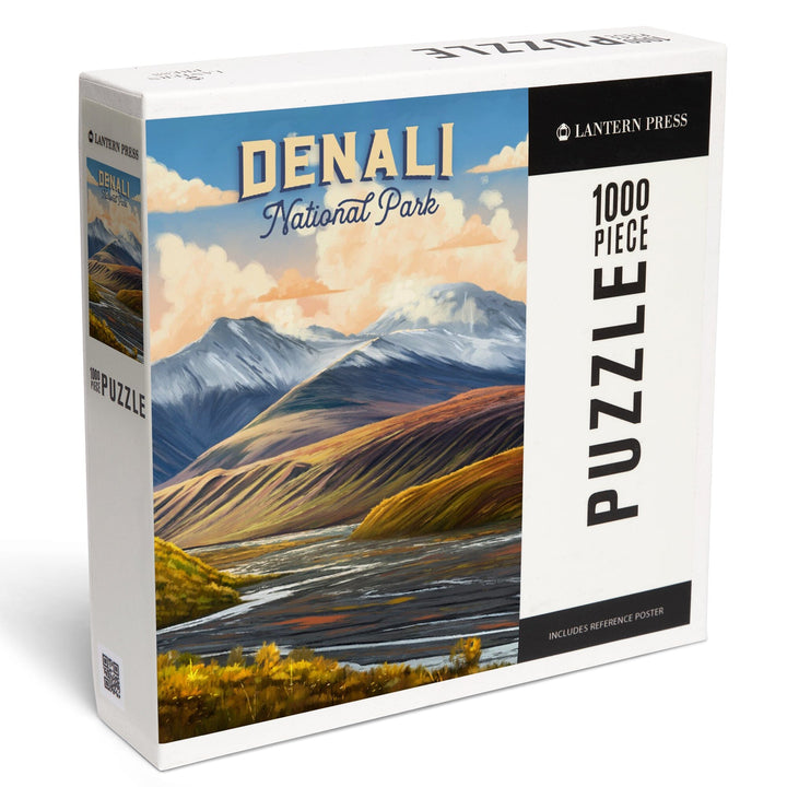 Denali National Park and Preserve, Alaska, Oil Painting, Jigsaw Puzzle Puzzle Lantern Press 