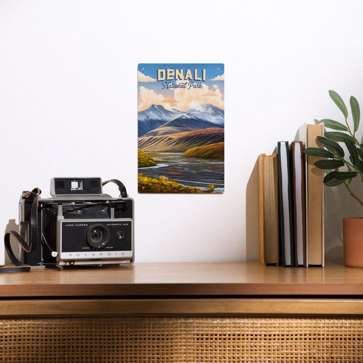 Denali National Park and Preserve, Alaska, Oil Painting, Metal Signs Metal Lantern Press 