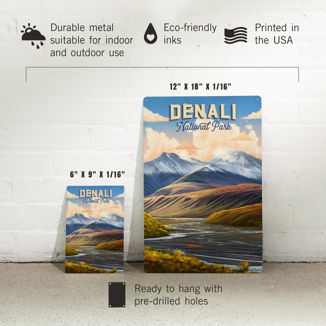 Denali National Park and Preserve, Alaska, Oil Painting, Metal Signs Metal Lantern Press 