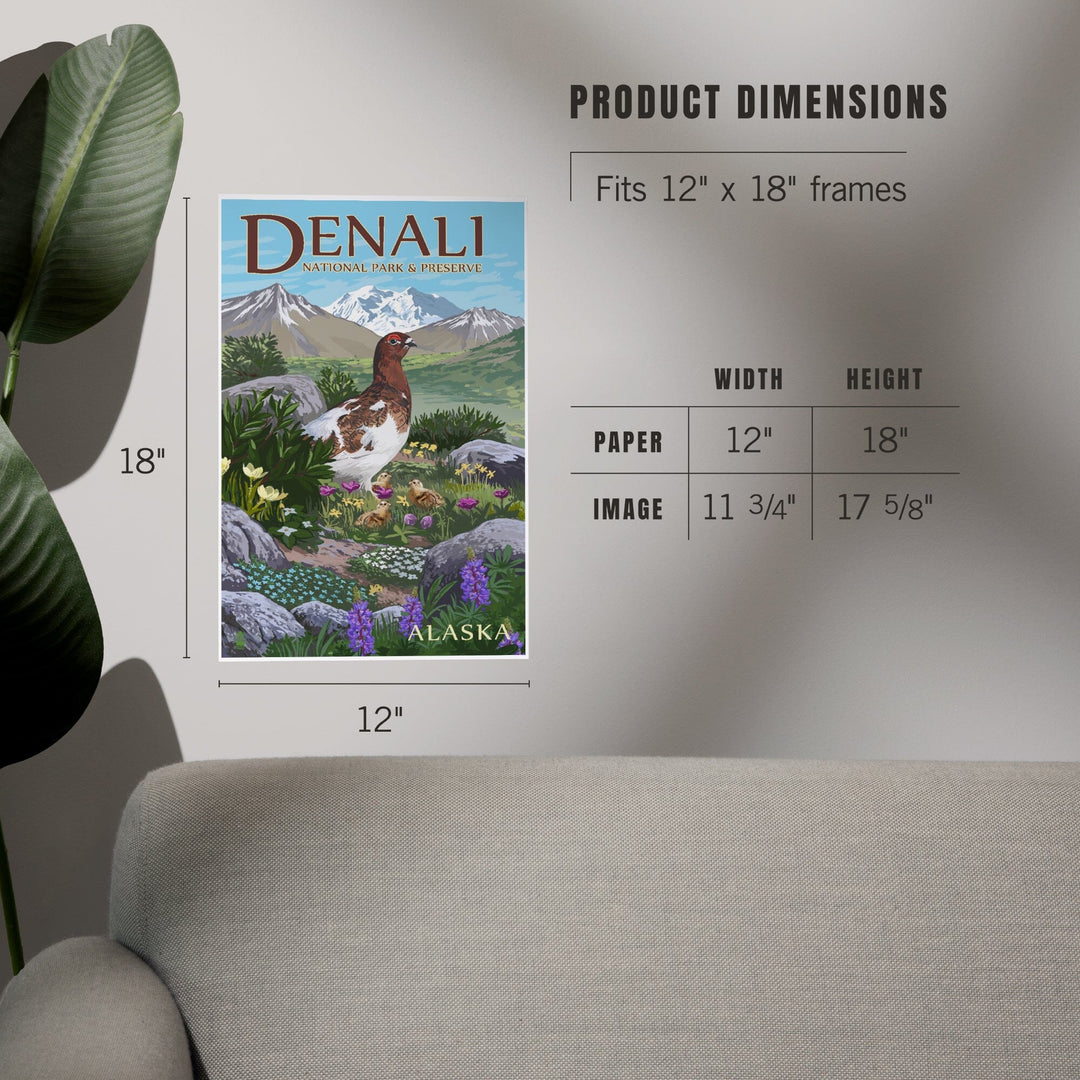 Denali National Park and Preserve, Alaska, Ptarmigan, Art & Giclee Prints Art Lantern Press 