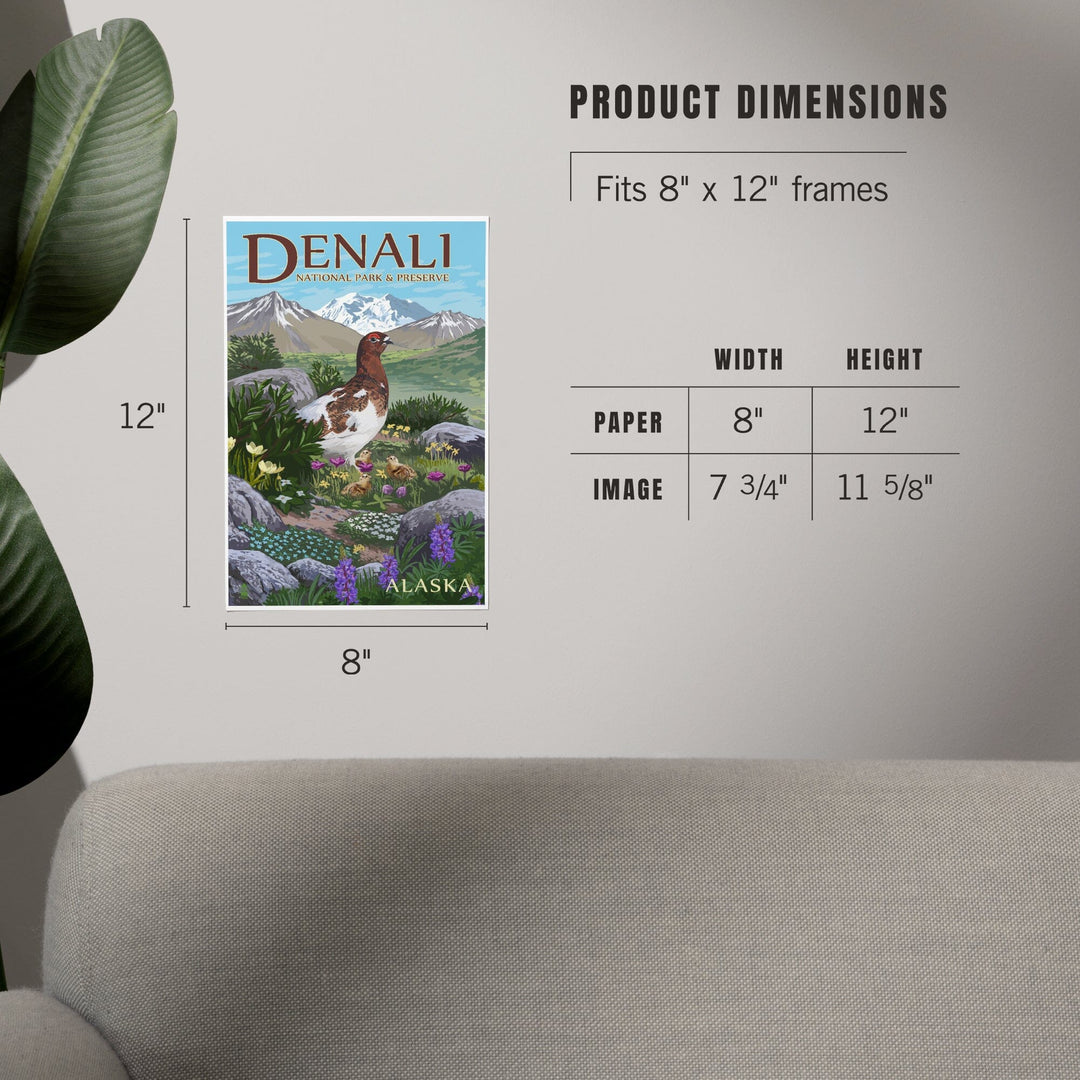 Denali National Park and Preserve, Alaska, Ptarmigan, Art & Giclee Prints Art Lantern Press 