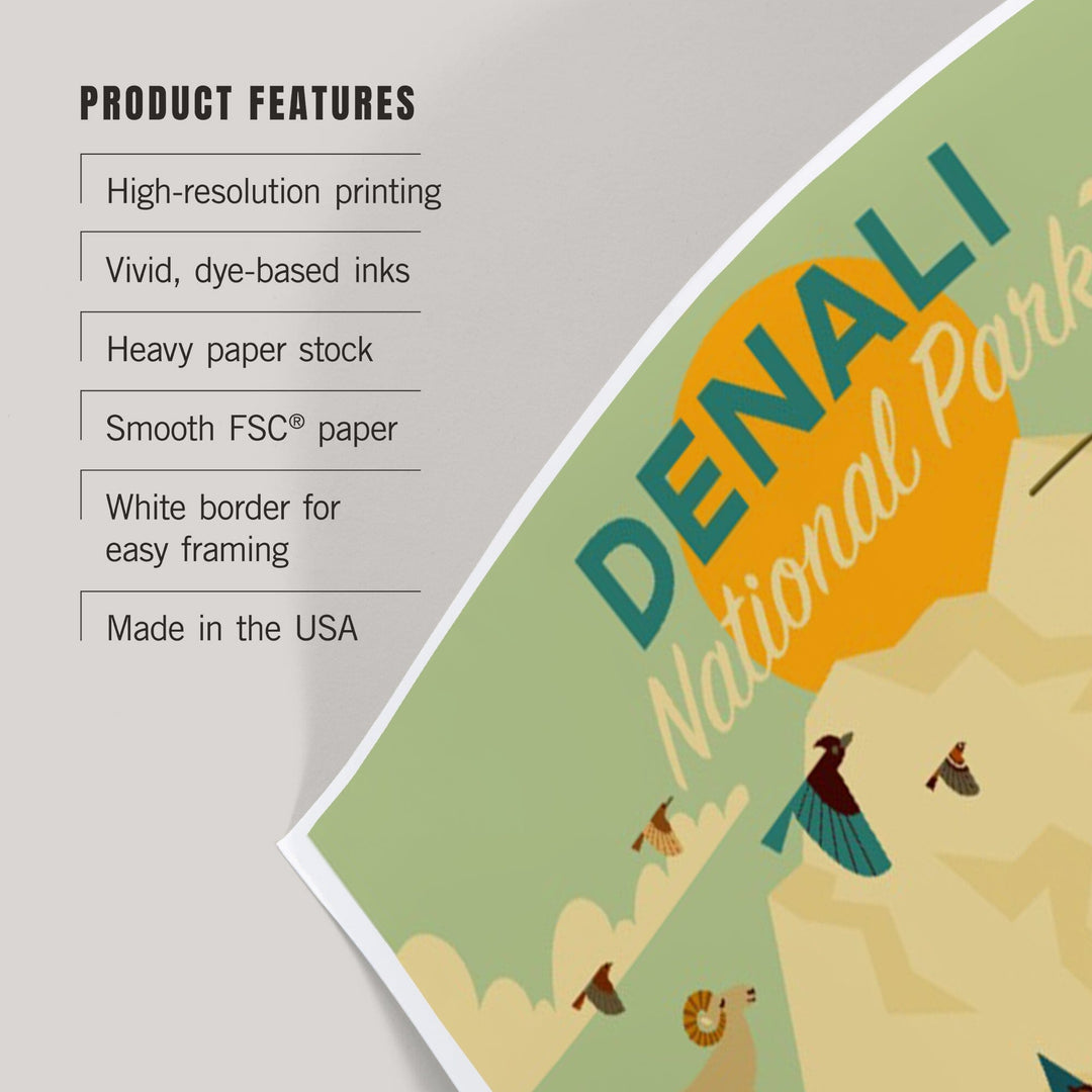 Denali National Park and Preserve, Geometric National Park Series, Art & Giclee Prints Art Lantern Press 