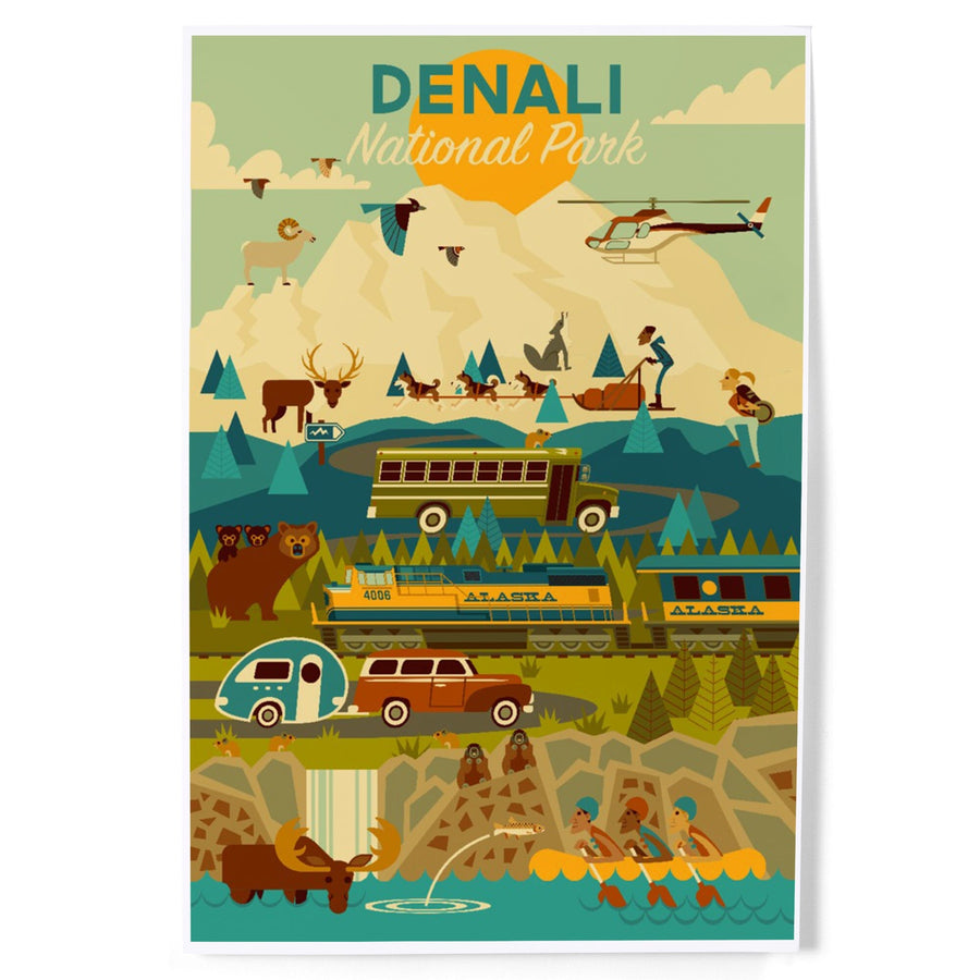 Denali National Park and Preserve, Geometric National Park Series, Art & Giclee Prints Art Lantern Press 