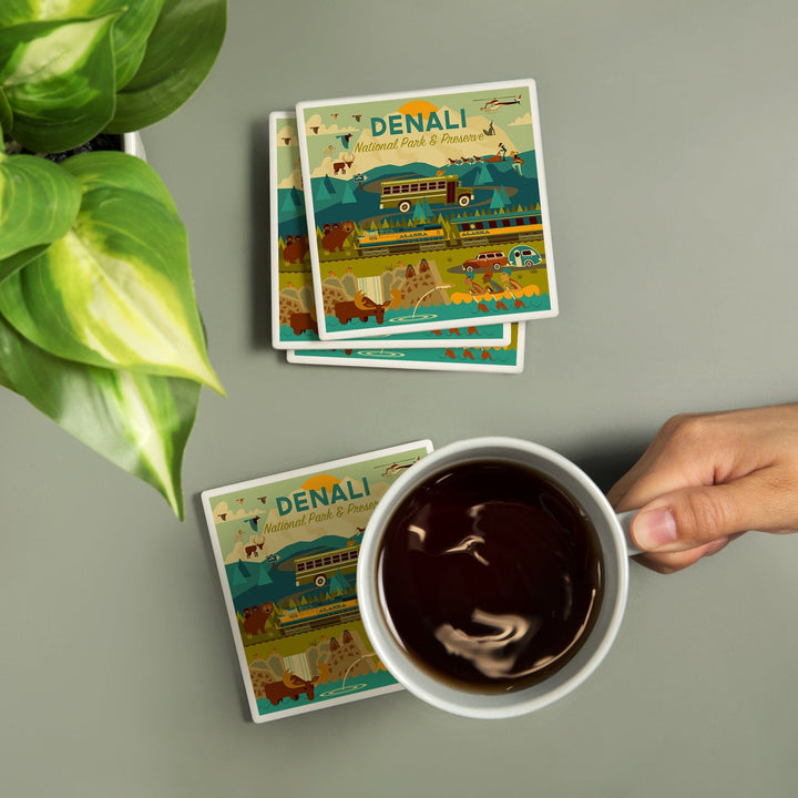 Denali National Park and Preserve, Geometric National Park Series, Coasters Coasters Lantern Press 