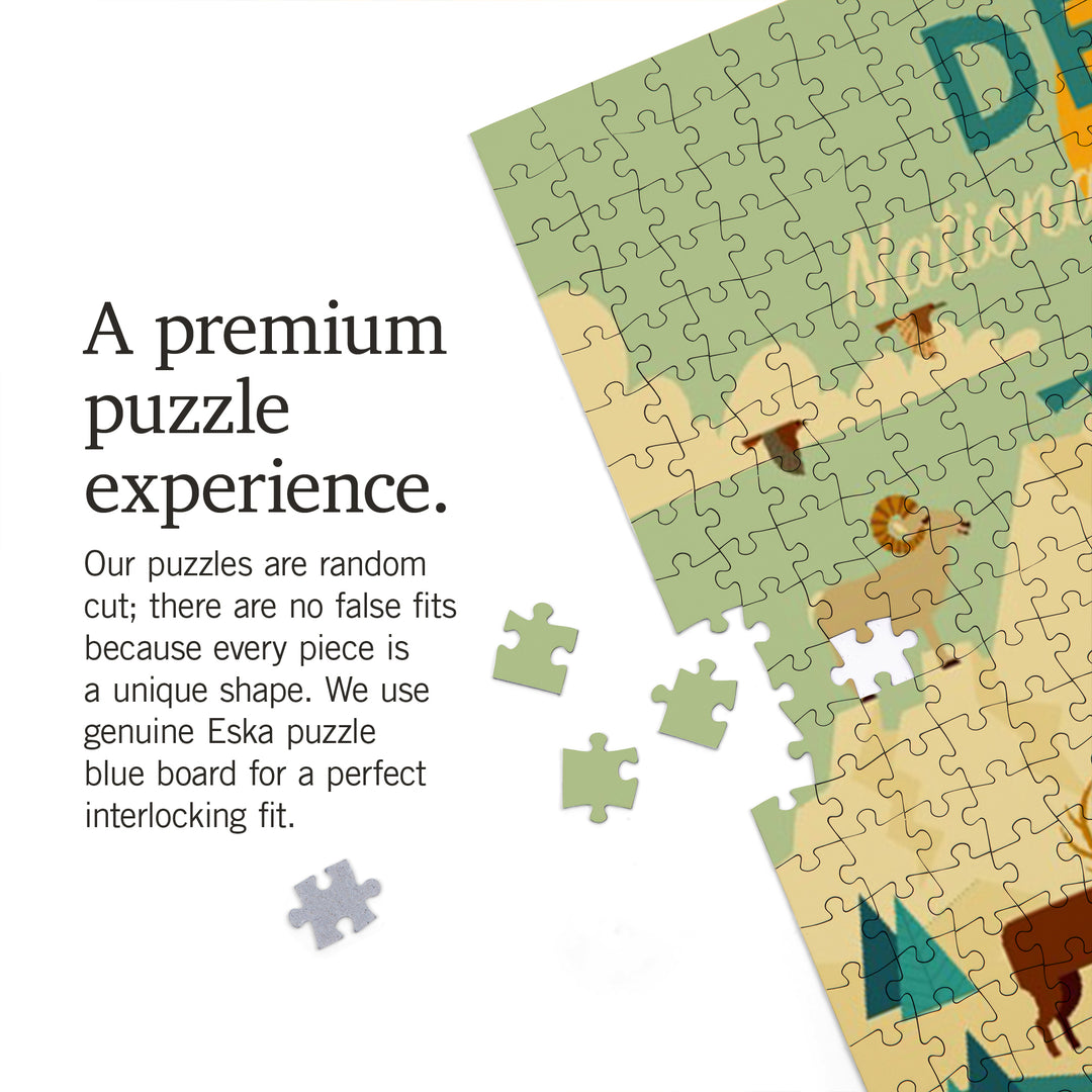 Denali National Park and Preserve, Geometric National Park Series, Jigsaw Puzzle Puzzle Lantern Press 