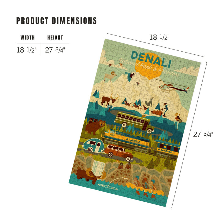Denali National Park and Preserve, Geometric National Park Series, Jigsaw Puzzle Puzzle Lantern Press 