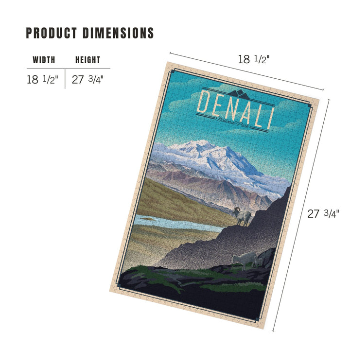 Denali National Park, Lithograph National Park Series, Jigsaw Puzzle Puzzle Lantern Press 