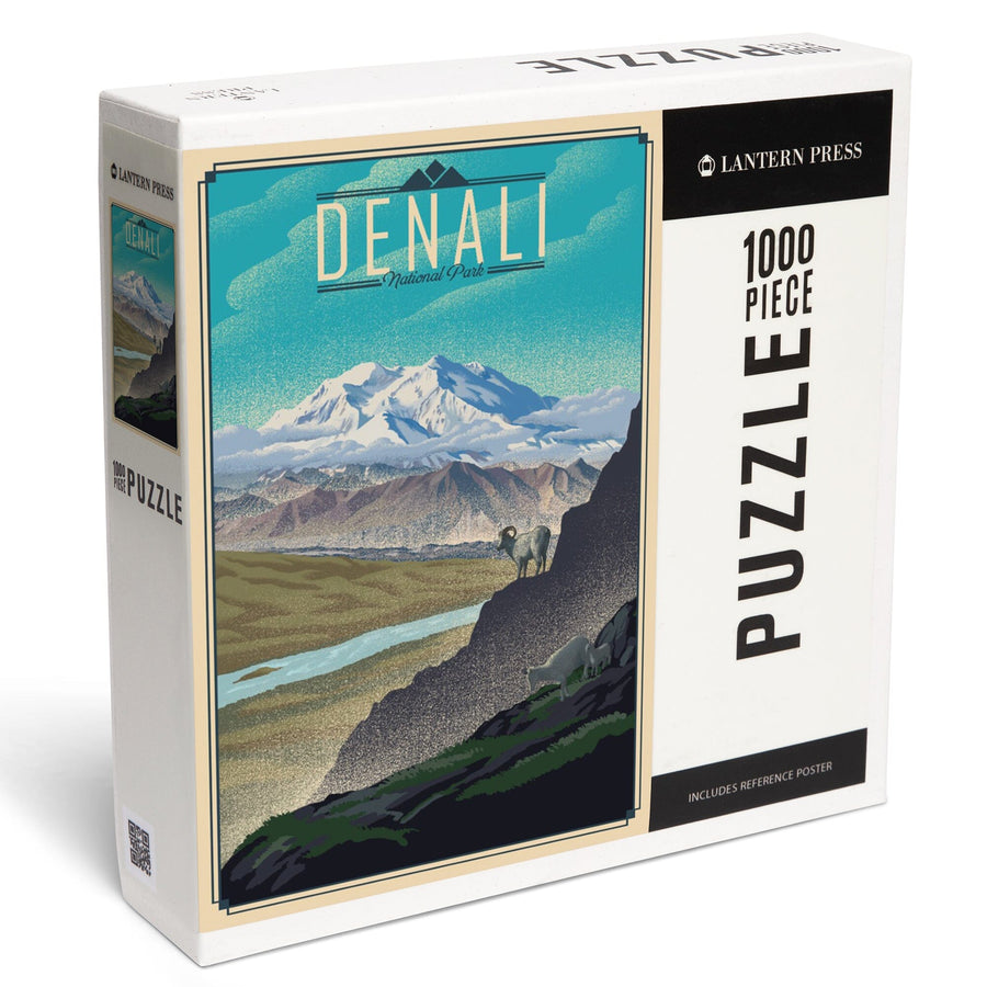 Denali National Park, Lithograph National Park Series, Jigsaw Puzzle Puzzle Lantern Press 