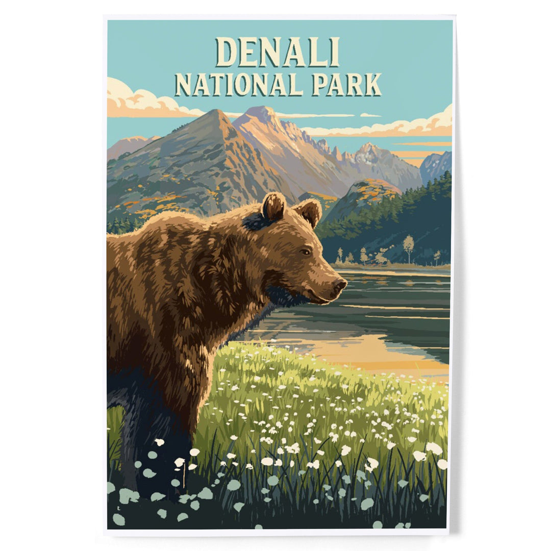 Denali National Park, Painterly, Bear, Art & Giclee Prints Art Lantern Press 