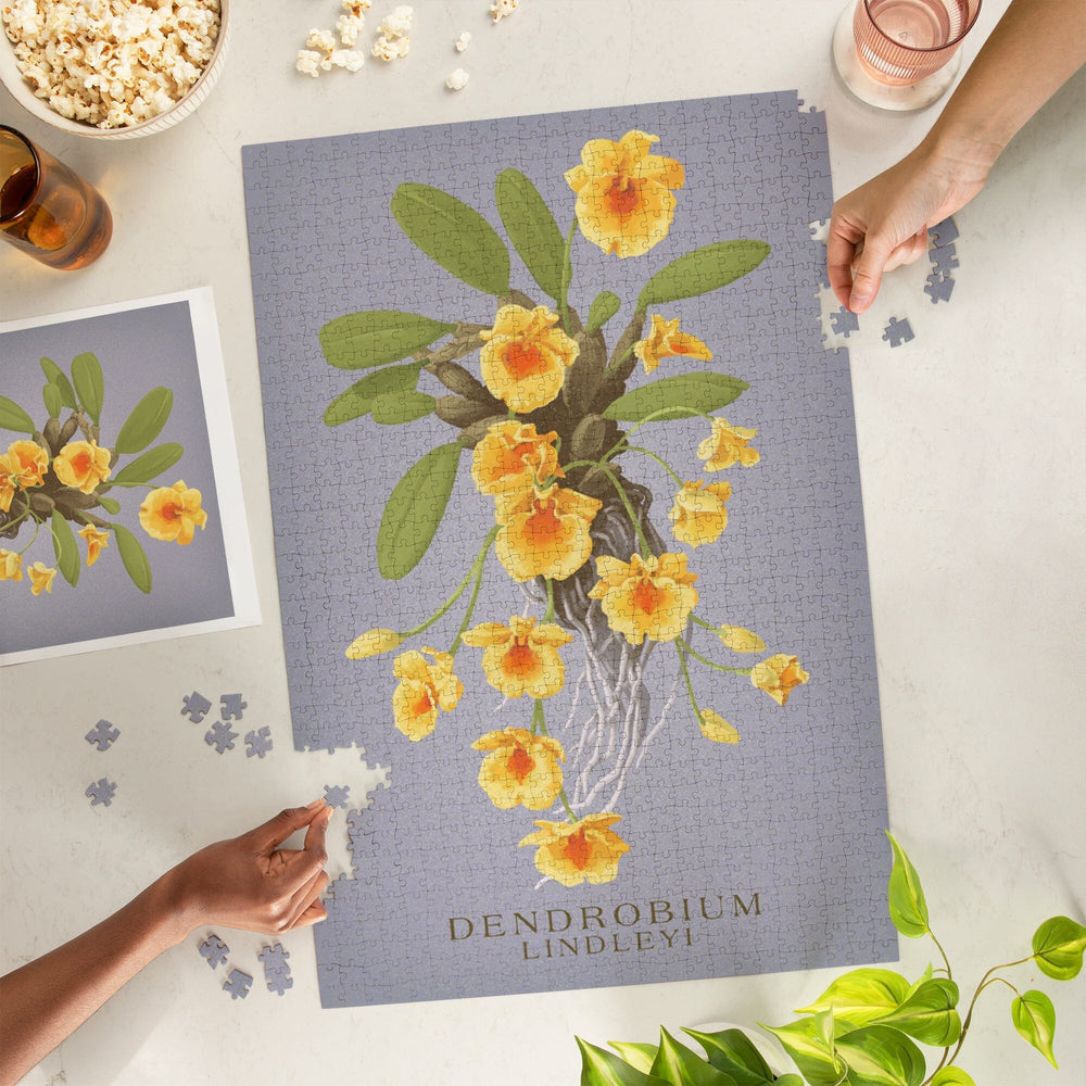 Dendrobium, Orchid, Vintage Flora, Jigsaw Puzzle Puzzle Lantern Press 