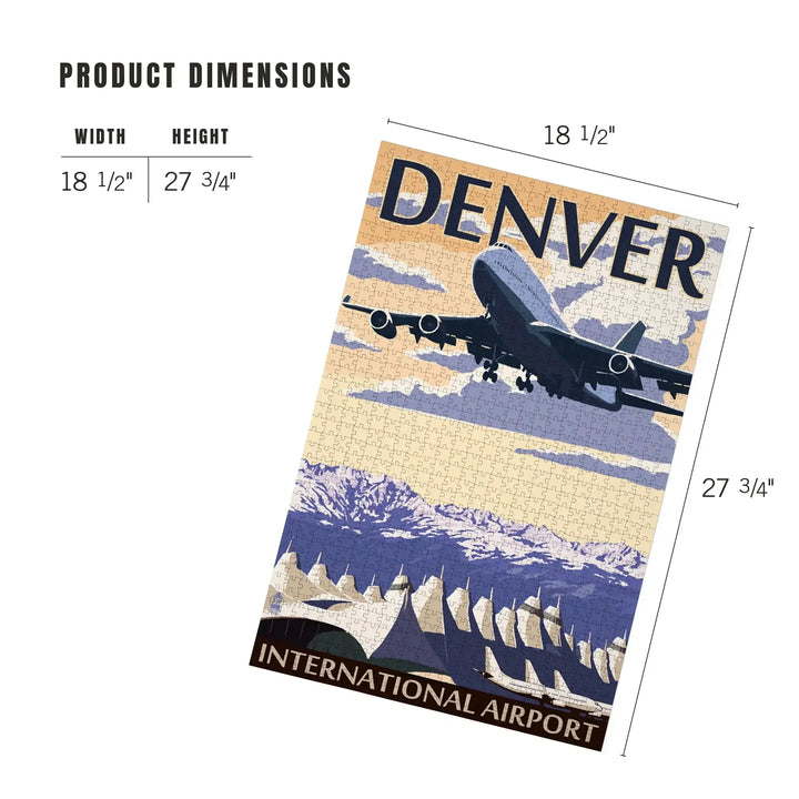 Denver, Colorado, Airport View, Jigsaw Puzzle Puzzle Lantern Press 